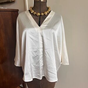 Elegant Ivory Satin Pull-over Top